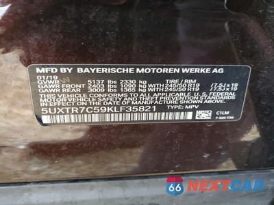 Zdjęcie 12 z 12 samochodu: 2019 BMW X3 SDRIVE30I VIN:5UXTR7C59KLF35821 - miniatura