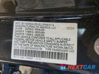 Zdjęcie 12 z 12 samochodu: 2025 ACURA TLX A-SPEC VIN:19UUB6F52SA000758 - miniatura