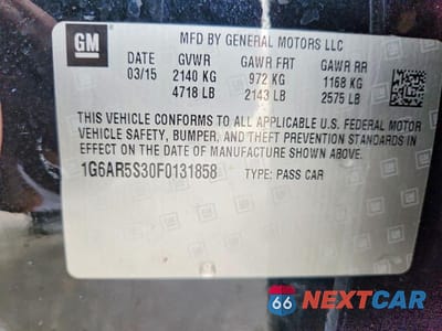 Zdjęcie 12 z 12 samochodu: 2015 CADILLAC CTS LUXURY COLLECTION VIN:1G6AR5S30F0131858 - miniatura