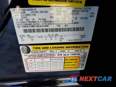 Zdjęcie 14 z 14 samochodu: 2025 FORD EXPEDITION PLATINUM VIN:1FMJU1M81SEA25408 - miniatura
