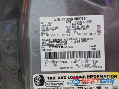 Zdjęcie 12 z 12 samochodu: 2014 FORD F150 SUPERCREW VIN:1FTFW1EF1EFA77377 - miniatura