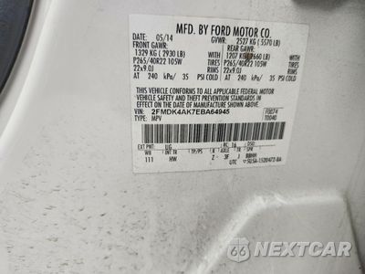 Zdjęcie 12 z 12 samochodu: 2014 FORD EDGE SPORT VIN:2FMDK4AK7EBA64945 - miniatura