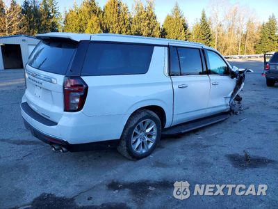 Trzecie zdjęcie samochodu z tyłu: 2021 CHEVROLET SUBURBAN K1500 PREMIER VIN:1GNSKFKD6MR218779 - miniatura