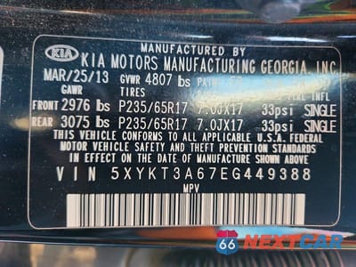 Zdjęcie 13 z 13 samochodu: 2014 KIA SORENTO LX VIN:5XYKT3A67EG449388 - miniatura