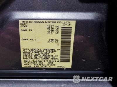 Zdjęcie 12 z 12 samochodu: 2017 NISSAN ALTIMA 2.5 VIN:1N4AL3AP6HC150414 - miniatura