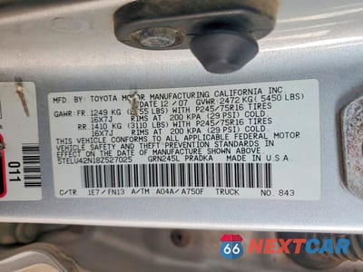 Zdjęcie 12 z 12 samochodu: 2008 TOYOTA TACOMA V6 VIN:5TELU42N18Z527025 - miniatura