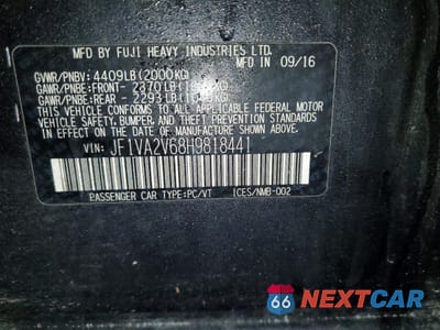 Zdjęcie 12 z 12 samochodu: 2017 SUBARU WRX STI VIN:JF1VA2V68H9818441 - miniatura