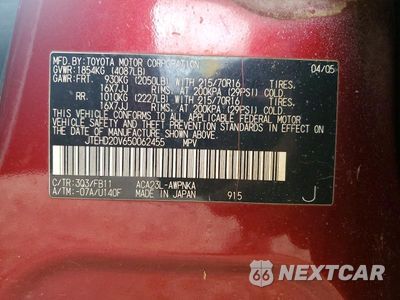 Zdjęcie 14 z 14 samochodu: 2005 TOYOTA RAV4 VIN:JTEHD20V650062455 - miniatura