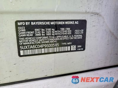 Zdjęcie 13 z 13 samochodu: 2023 BMW X5 XDRIVE45E VIN:5UXTA6C04P9S00585 - miniatura
