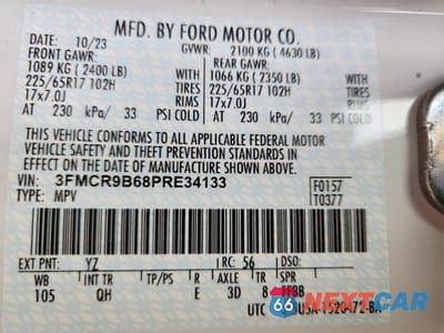 Zdjęcie 14 z 15 samochodu: 2023 FORD BRONCO SPORT BIG BEND VIN:3FMCR9B68PRE34133 - miniatura