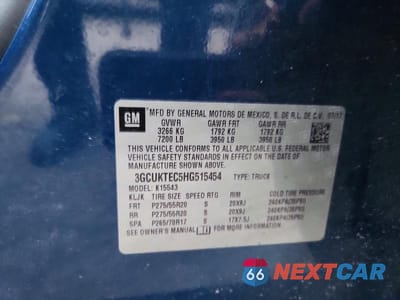 Zdjęcie 12 z 12 samochodu: 2017 CHEV SILVERADO K1500 HIGH COUNTRY VIN:3GCUKTEC5HG515454 - miniatura