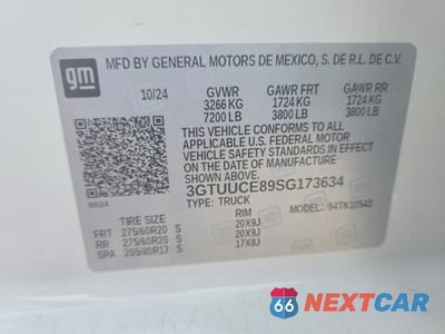 Zdjęcie 12 z 12 samochodu: 2025 GMC SIERRA K1500 ELEVATION VIN:3GTUUCE89SG173634 - miniatura