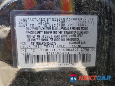 Zdjęcie 12 z 12 samochodu: 2017 NISSAN SENTRA SV VIN:3N1AB7AP2HY246278 - miniatura
