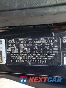 Zdjęcie 13 z 13 samochodu: 2016 KIA SEDONA EX VIN:KNDMC5C11G6138146 - miniatura