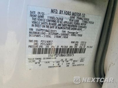 Zdjęcie 12 z 12 samochodu: 2006 FORD FIVE HUNDRED SEL VIN:1FAFP27186G120375 - miniatura
