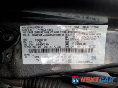 Zdjęcie 12 z 12 samochodu: 2017 FORD FOCUS SEL VIN:1FADP3M2XHL311767 - miniatura