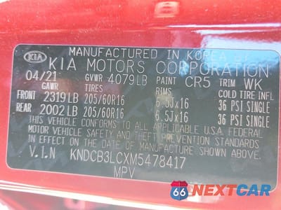 Zdjęcie 13 z 13 samochodu: 2021 KIA NIRO VIN:KNDCB3LCXM5478417 - miniatura