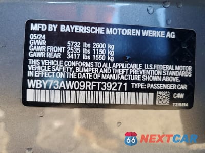 Zdjęcie 12 z 12 samochodu: 2024 BMW I4 EDRIVE 40 VIN:WBY73AW09RFT39271 - miniatura