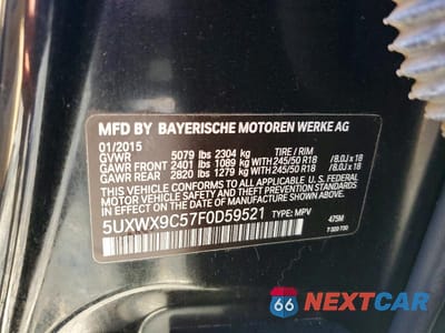 Zdjęcie 13 z 13 samochodu: 2015 BMW X3 XDRIVE28I VIN:5UXWX9C57F0D59521 - miniatura