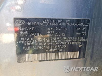 Zdjęcie 12 z 12 samochodu: 2017 HYUNDAI SONATA SE VIN:5NPE24AF1HH530633 - miniatura