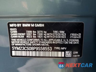 Zdjęcie 13 z 13 samochodu: 2023 BMW XM VIN:5YM23CS08P9S58553 - miniatura