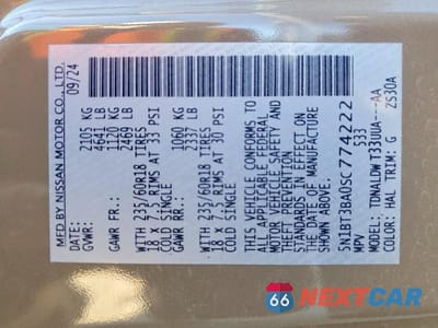 Zdjęcie 14 z 14 samochodu: 2025 NISSAN ROGUE SV VIN:5N1BT3BA0SC774222 - miniatura