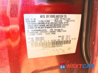 Zdjęcie 13 z 14 samochodu: 2008 FORD TAURUS LIMITED VIN:1FAHP28W88G185426 - miniatura