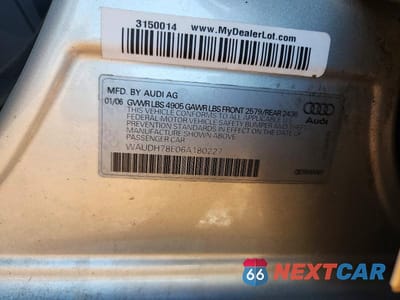 Zdjęcie 12 z 12 samochodu: 2006 AUDI A4 3.2 QUATTRO VIN:WAUDH78E06A180227 - miniatura