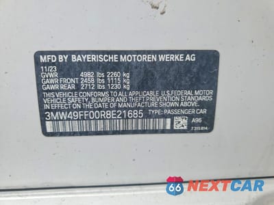 Zdjęcie 12 z 12 samochodu: 2024 BMW M340XI VIN:3MW49FF00R8E21685 - miniatura