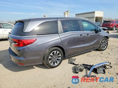 Trzecie zdjęcie samochodu z tyłu: 2021 HONDA ODYSSEY EXL VIN:5FNRL6H72MB025654 - miniatura