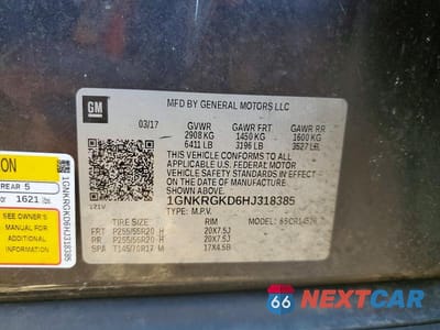 Zdjęcie 13 z 13 samochodu: 2017 CHEVROLET TRAVERSE LT VIN:1GNKRGKD6HJ318385 - miniatura