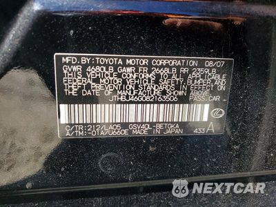 Zdjęcie 13 z 13 samochodu: 2008 LEXUS ES 350 BASE VIN:JTHBJ46G082163506 - miniatura