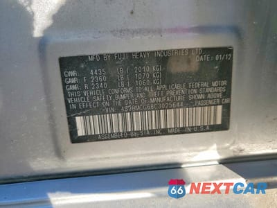 Zdjęcie 12 z 13 samochodu: 2012 SUBARU LEGACY 2.5I PREMIUM VIN:4S3BMCG68C3025644 - miniatura