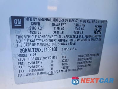 Zdjęcie 13 z 13 samochodu: 2018 GMC TERRAIN SLE VIN:3GKALTEVXJL168108 - miniatura