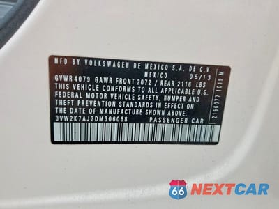 Zdjęcie 12 z 12 samochodu: 2013 VOLKSWAGEN JETTA BASE VIN:3VW2K7AJ2DM306068 - miniatura