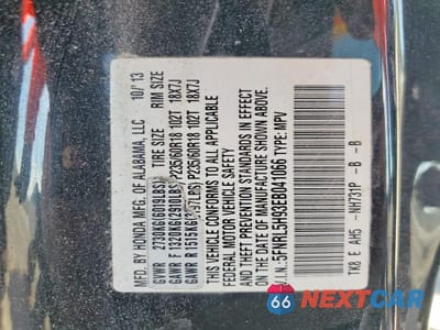 Zdjęcie 14 z 14 samochodu: 2014 HONDA ODYSSEY TOURING VIN:5FNRL5H93EB041066 - miniatura