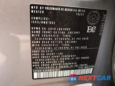 Zdjęcie 12 z 12 samochodu: 2022 VOLKSWAGEN TIGUAN SE R-LINE BLACK VIN:3VV8B7AX8NM062821 - miniatura