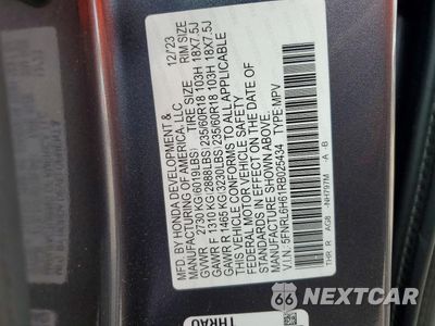 Zdjęcie 13 z 14 samochodu: 2024 HONDA ODYSSEY EXL VIN:5FNRL6H61RB025434 - miniatura