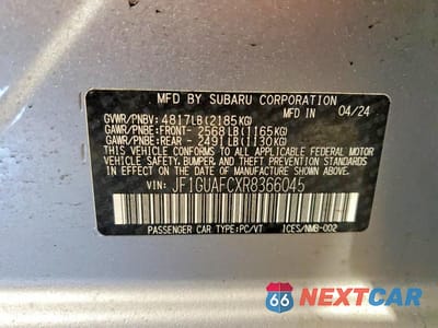 Zdjęcie 12 z 12 samochodu: 2024 SUBARU IMPREZA SPORT VIN:JF1GUAFCXR8366045 - miniatura
