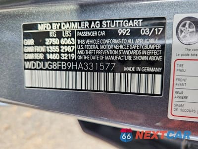 Zdjęcie 12 z 12 samochodu: 2017 MERCEDES-BENZ S 550 4MATIC VIN:WDDUG8FB9HA331577 - miniatura