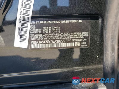 Zdjęcie 12 z 12 samochodu: 2018 BMW 530 I VIN:WBAJA5C59JWA39299 - miniatura