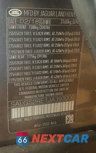Zdjęcie 14 z 14 samochodu: 2018 LAND ROVER RANGE ROVER SUPERCHARGED VIN:SALGS2RE1JA393000 - miniatura