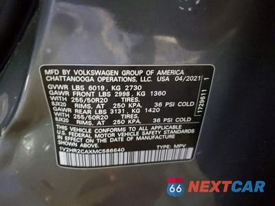 Zdjęcie 13 z 13 samochodu: 2021 VOLKSWAGEN ATLAS SE VIN:1V2HR2CAXMC586640 - miniatura