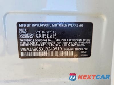 Zdjęcie 12 z 12 samochodu: 2018 BMW 530E VIN:WBAJA9C5XJB249910 - miniatura