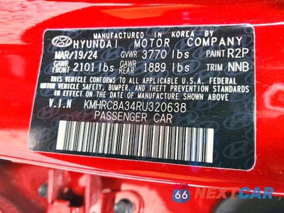 Zdjęcie 12 z 13 samochodu: 2024 HYUNDAI VENUE VIN:KMHRC8A34RU320638 - miniatura