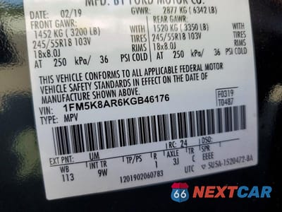 Zdjęcie 13 z 13 samochodu: 2019 FORD EXPLORER POLICE INTERCEPTOR VIN:1FM5K8AR6KGB46176 - miniatura