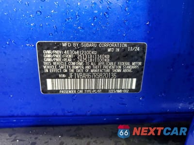 Zdjęcie 13 z 14 samochodu: 2024 SUBARU WRX PREMIUM VIN:JF1VBAH67R9820136 - miniatura