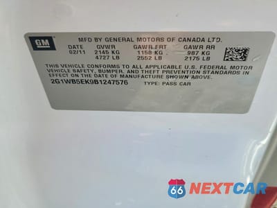 Zdjęcie 13 z 13 samochodu: 2011 CHEVROLET IMPALA LT VIN:2G1WB5EK9B1247576 - miniatura