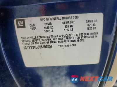 Zdjęcie 12 z 12 samochodu: 2005 CHEVROLET CORVETTE VIN:1G1YY24U355105557 - miniatura