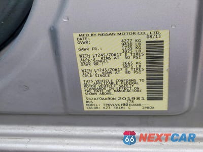 Zdjęcie 13 z 14 samochodu: 2013 NISSAN NV 3500 HD S VIN:5BZAF0AA9DN201981 - miniatura